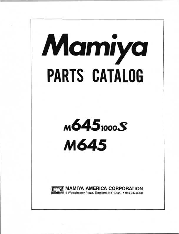 Mamiya 645 technical manual preview