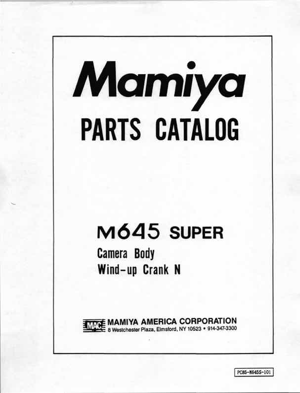 Mamiya 645 technical manual preview