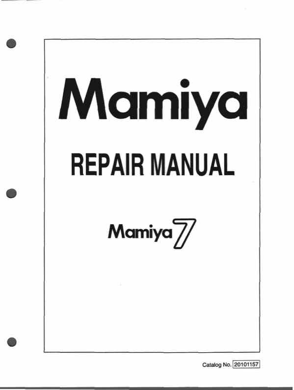 Mamiya 7 technical manual preview