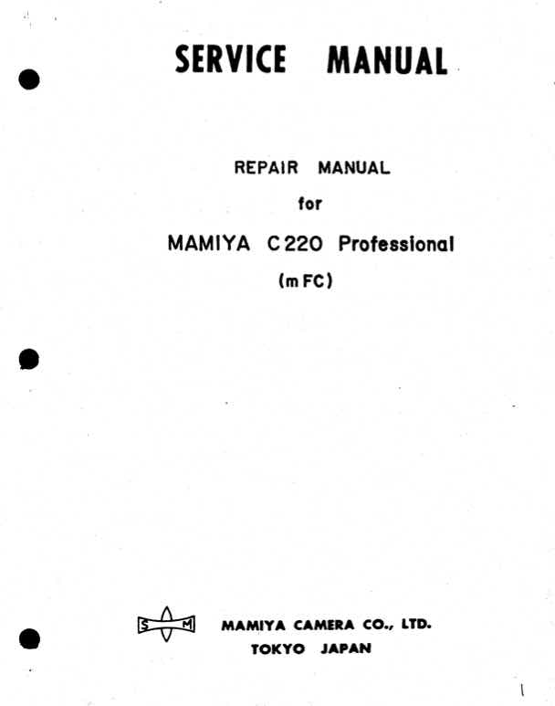 Mamiya C220 technical manual preview