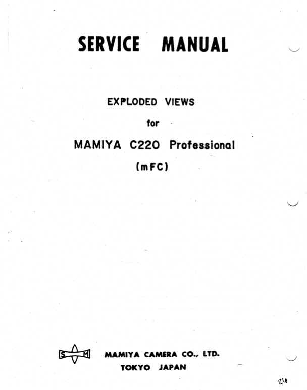Mamiya C220 technical manual preview