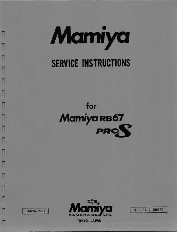 Mamiya RB67 technical manual preview