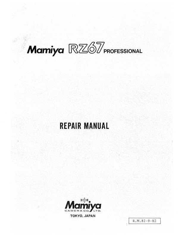 Mamiya RZ67 technical manual preview