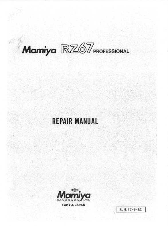 Mamiya RZ67 technical manual preview