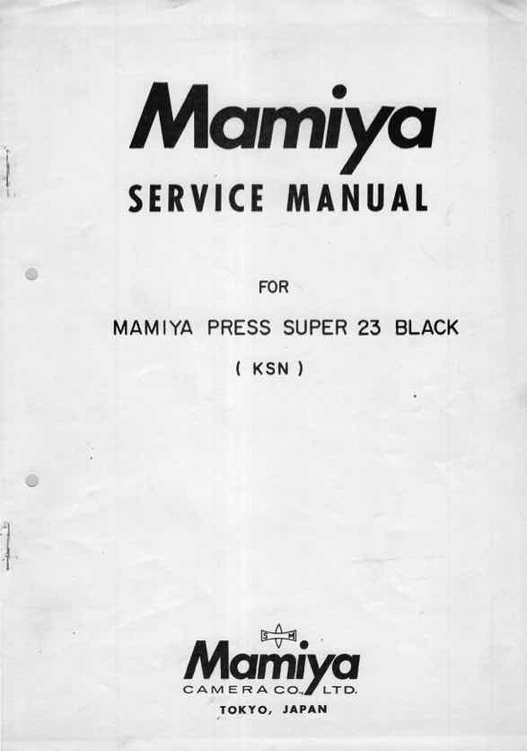 Mamiya Super 23 technical manual preview