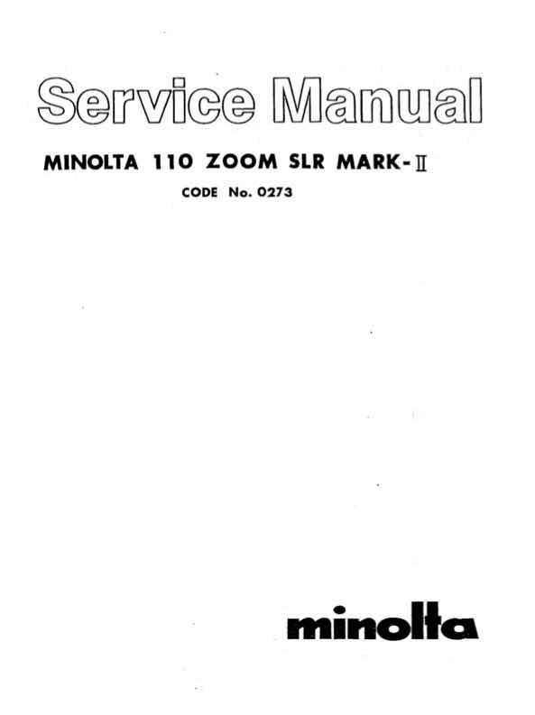 Minolta 110 technical manual preview