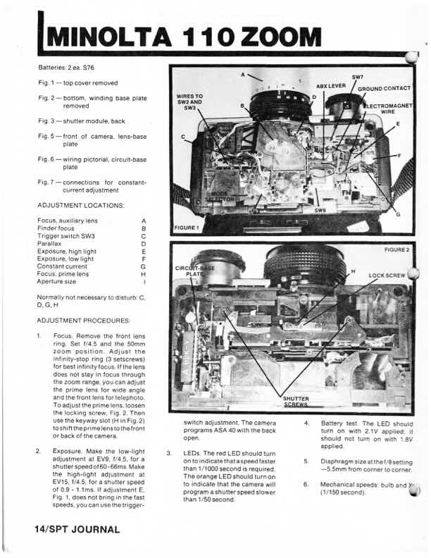 Minolta 110 technical manual preview
