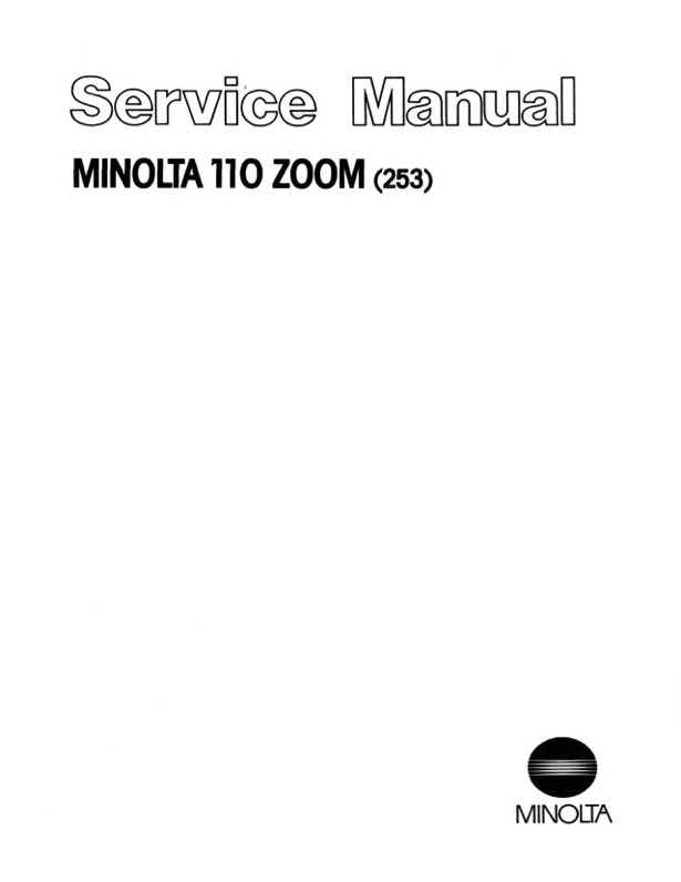 Minolta 110 technical manual preview