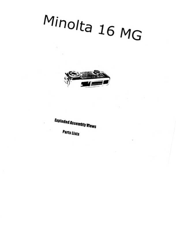 Minolta 16 technical manual preview