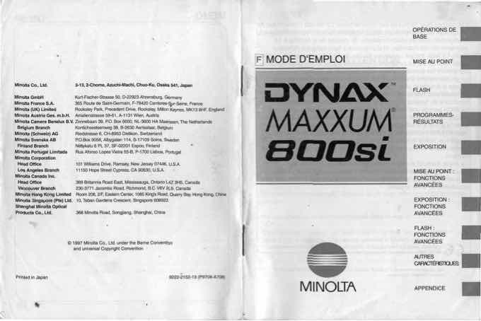 Minolta 800 technical manual preview