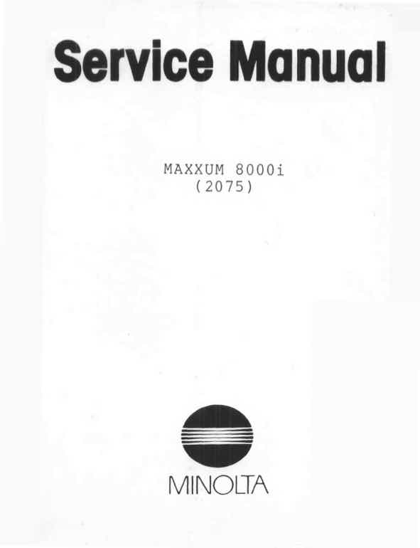 Minolta 8000 technical manual preview