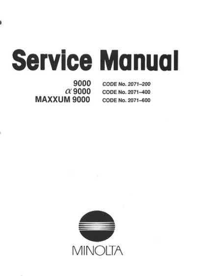 Minolta 9000 technical manual preview