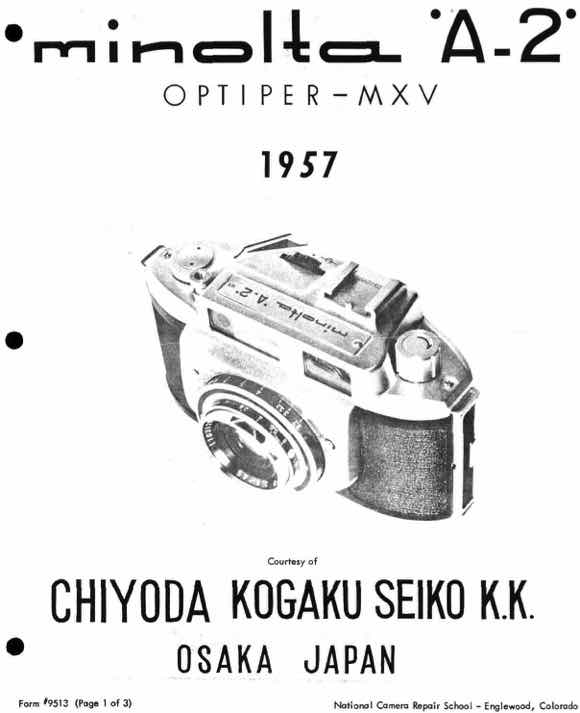 Minolta A2 technical manual preview