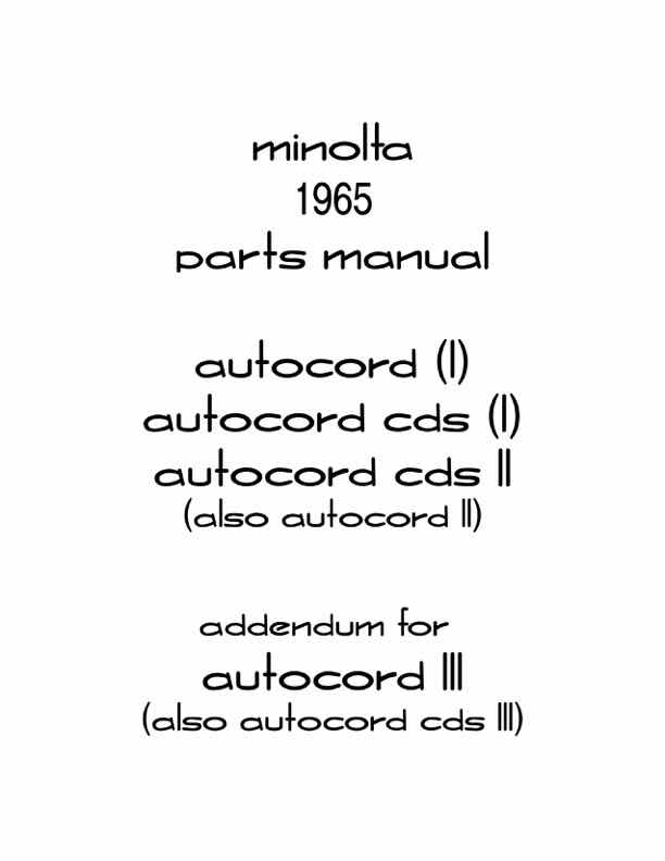 Minolta Autocord technical manual preview