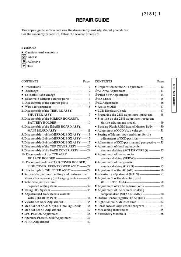 Minolta Dynax technical manual preview