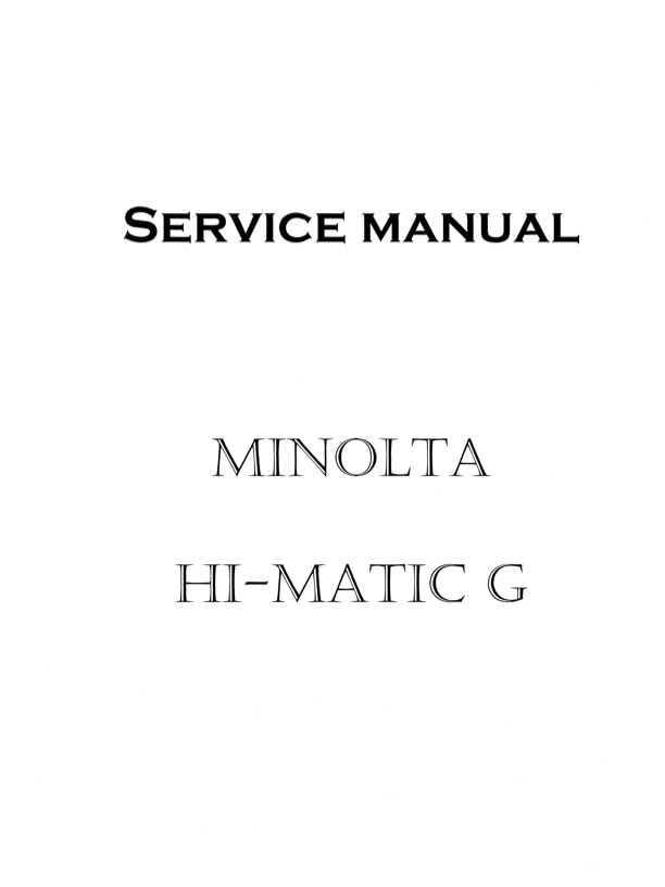 Minolta Himatic technical manual preview