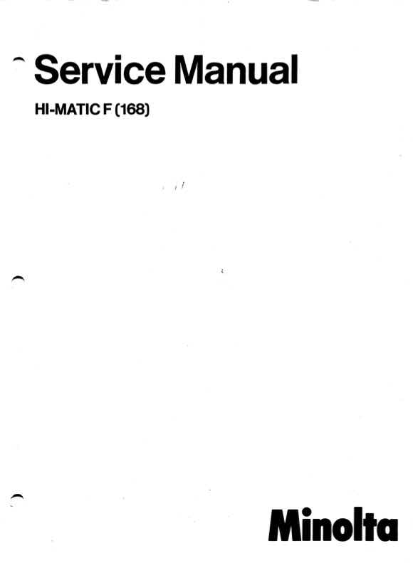 Minolta Himatic technical manual preview