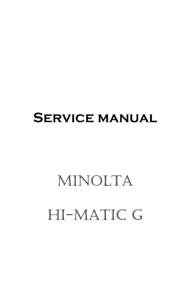 Minolta Himatic technical manual preview