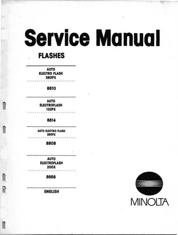 Minolta PX technical manual preview