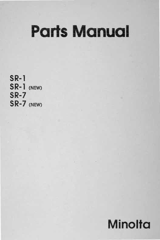 Minolta SR technical manual preview