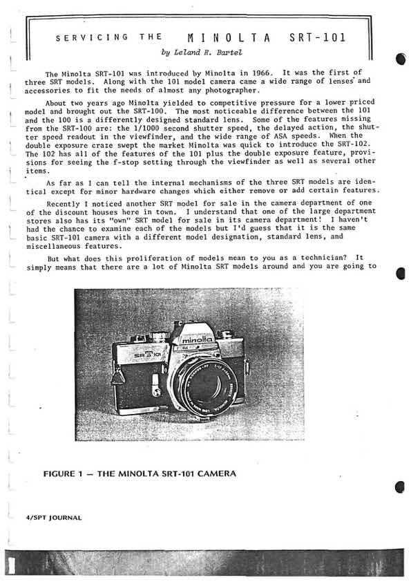 Minolta SRT technical manual preview