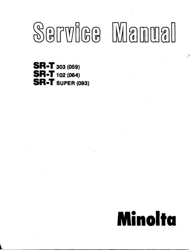Minolta SRT technical manual preview