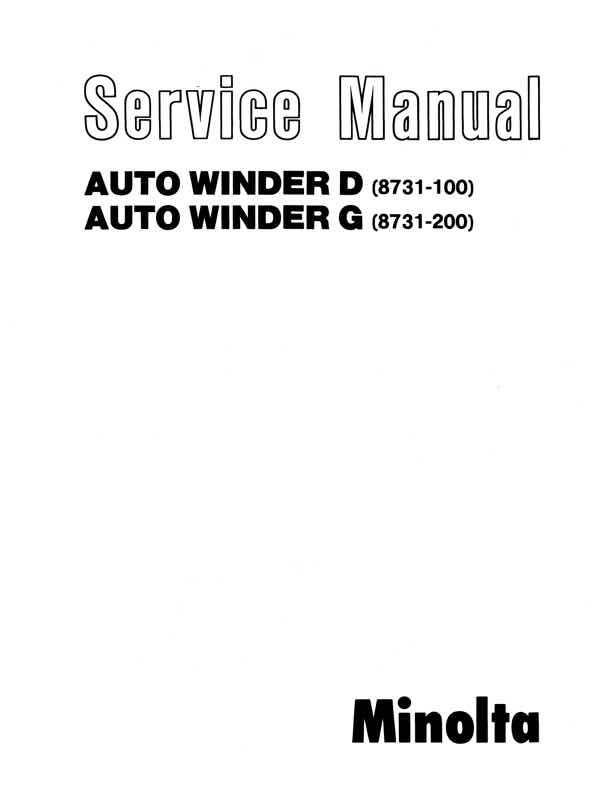 Minolta Winder technical manual preview
