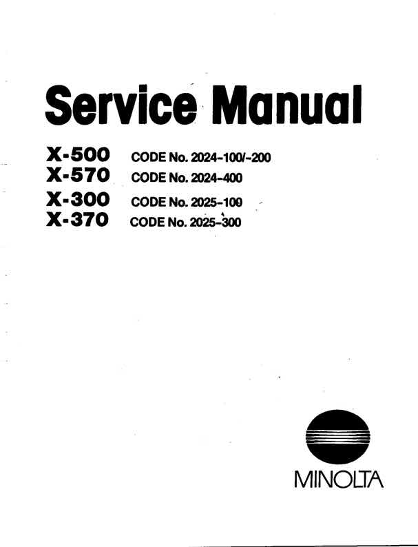 Minolta X technical manual preview