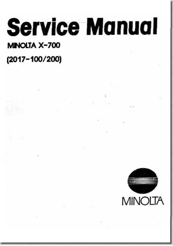 Minolta X700 technical manual preview
