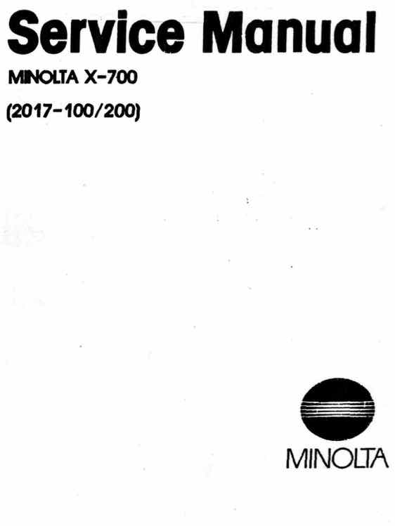 Minolta X700 technical manual preview