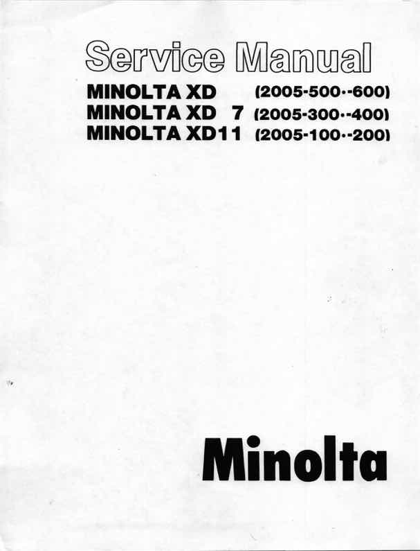 Minolta XD technical manual preview