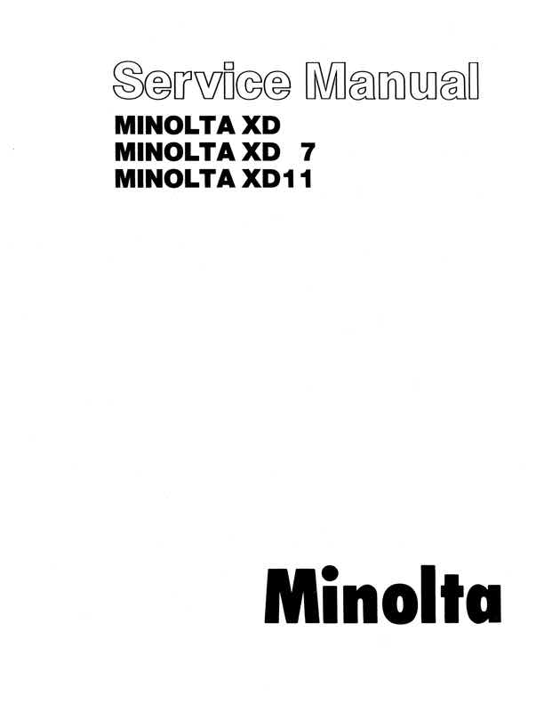Minolta XD technical manual preview