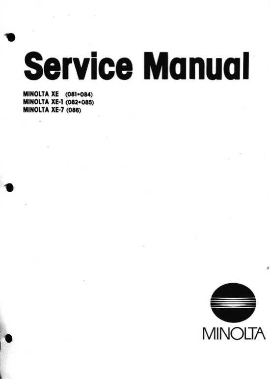 Minolta XE technical manual preview
