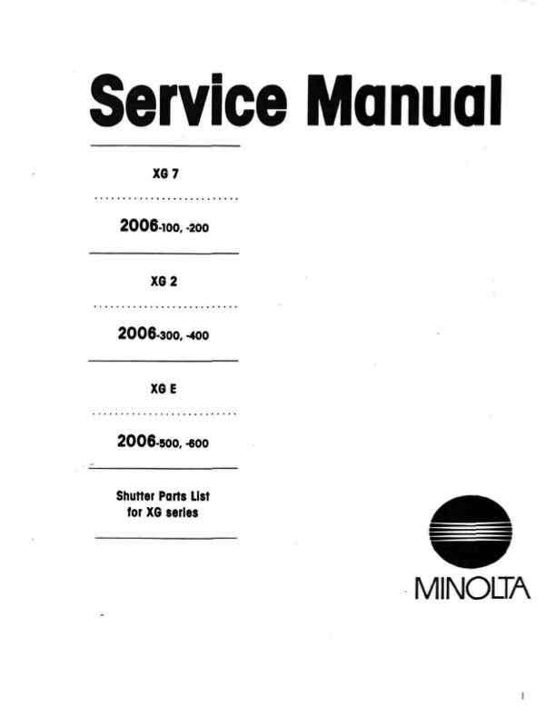 Minolta XG technical manual preview