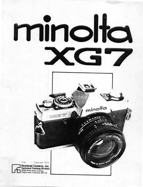 Minolta XG technical manual preview