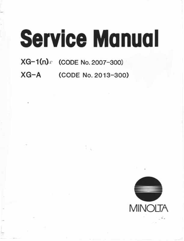 Minolta XG technical manual preview