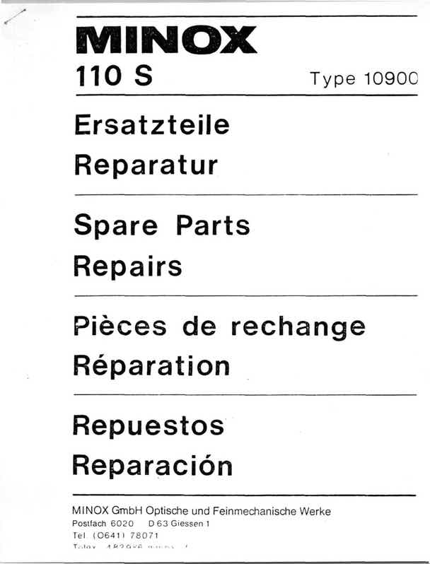 Minox 110 technical manual preview