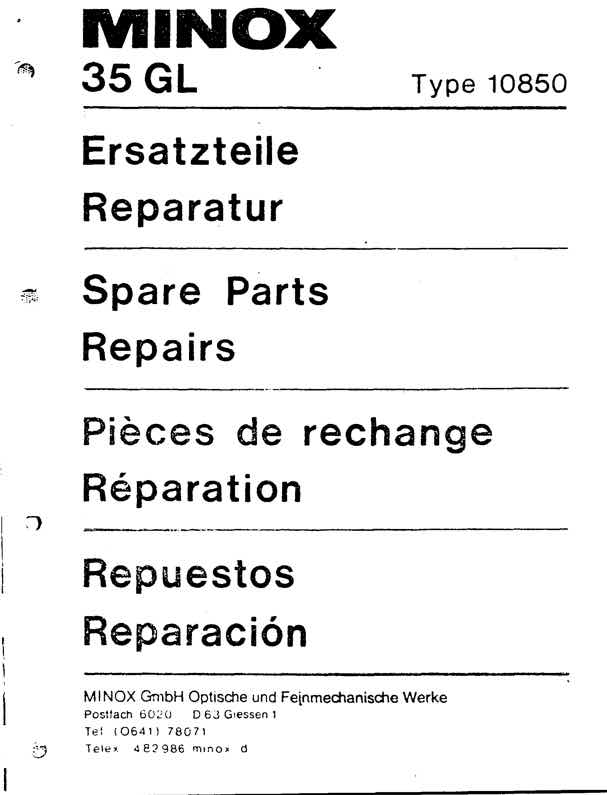 Minox 35 technical manual preview