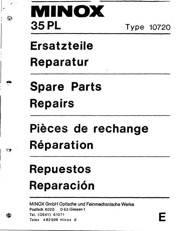 Minox 35 technical manual preview