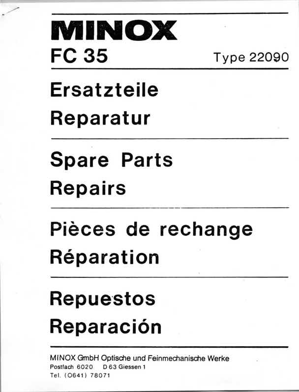 Minox 35 technical manual preview
