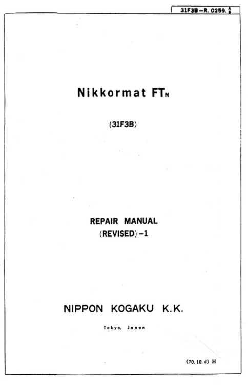 Nikkormat FTN technical manual preview