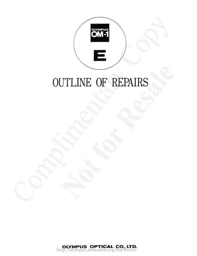 Olympus OM-1 technical manual preview
