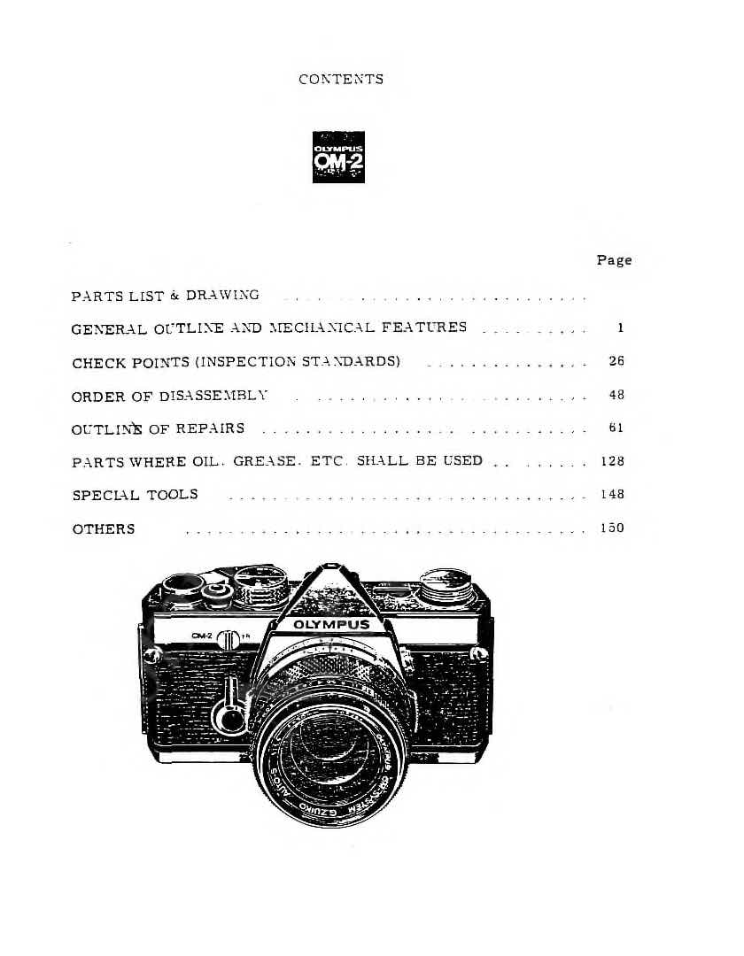 Olympus OM-2 technical manual preview