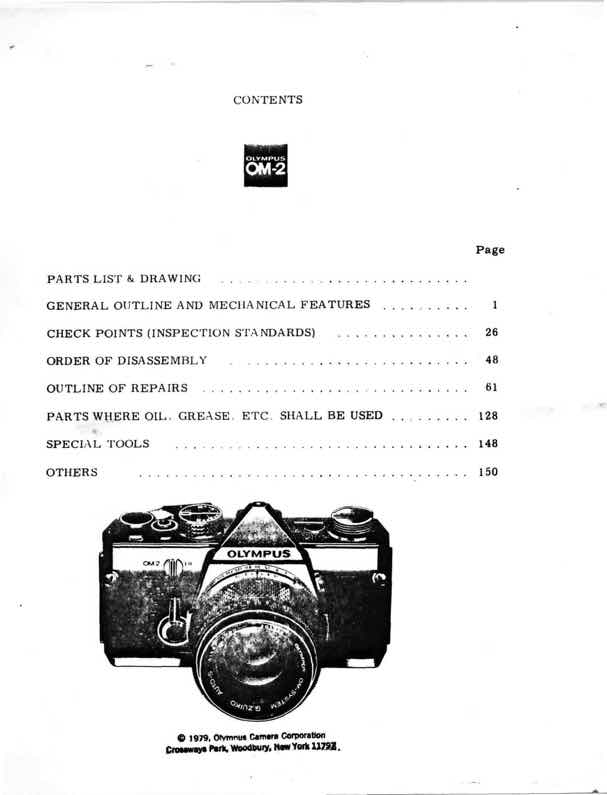Olympus OM-2 technical manual preview