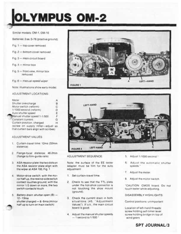 Olympus OM-2 technical manual preview
