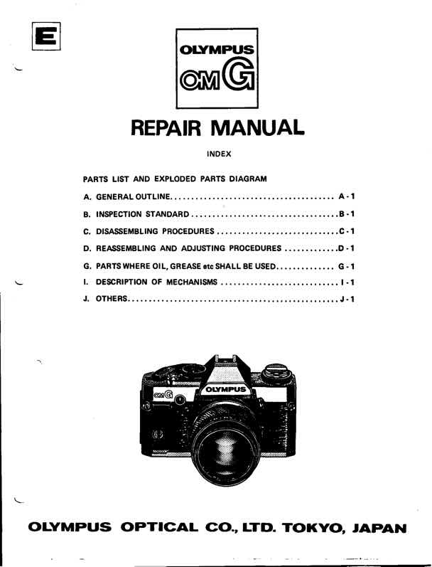 Olympus OMG-C technical manual preview