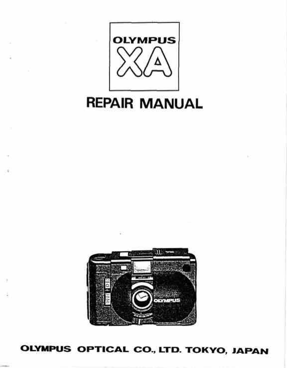 Olympus XA technical manual preview