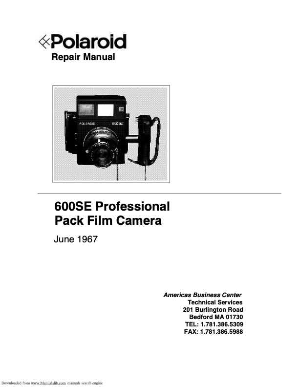 Palaroid 600 technical manual preview