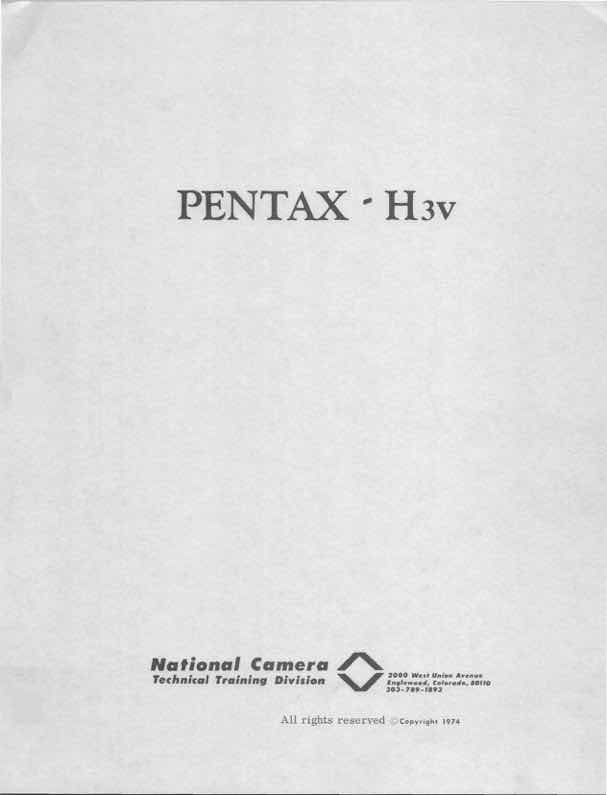 Pentax H3v technical manual preview