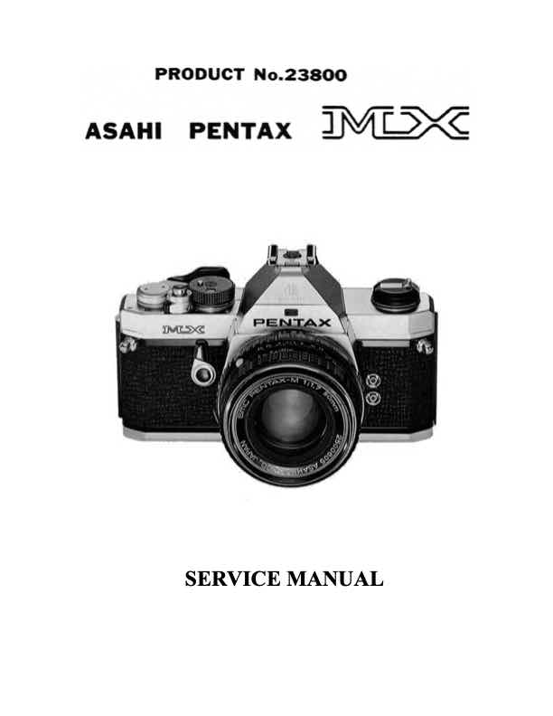 Pentax MX technical manual preview